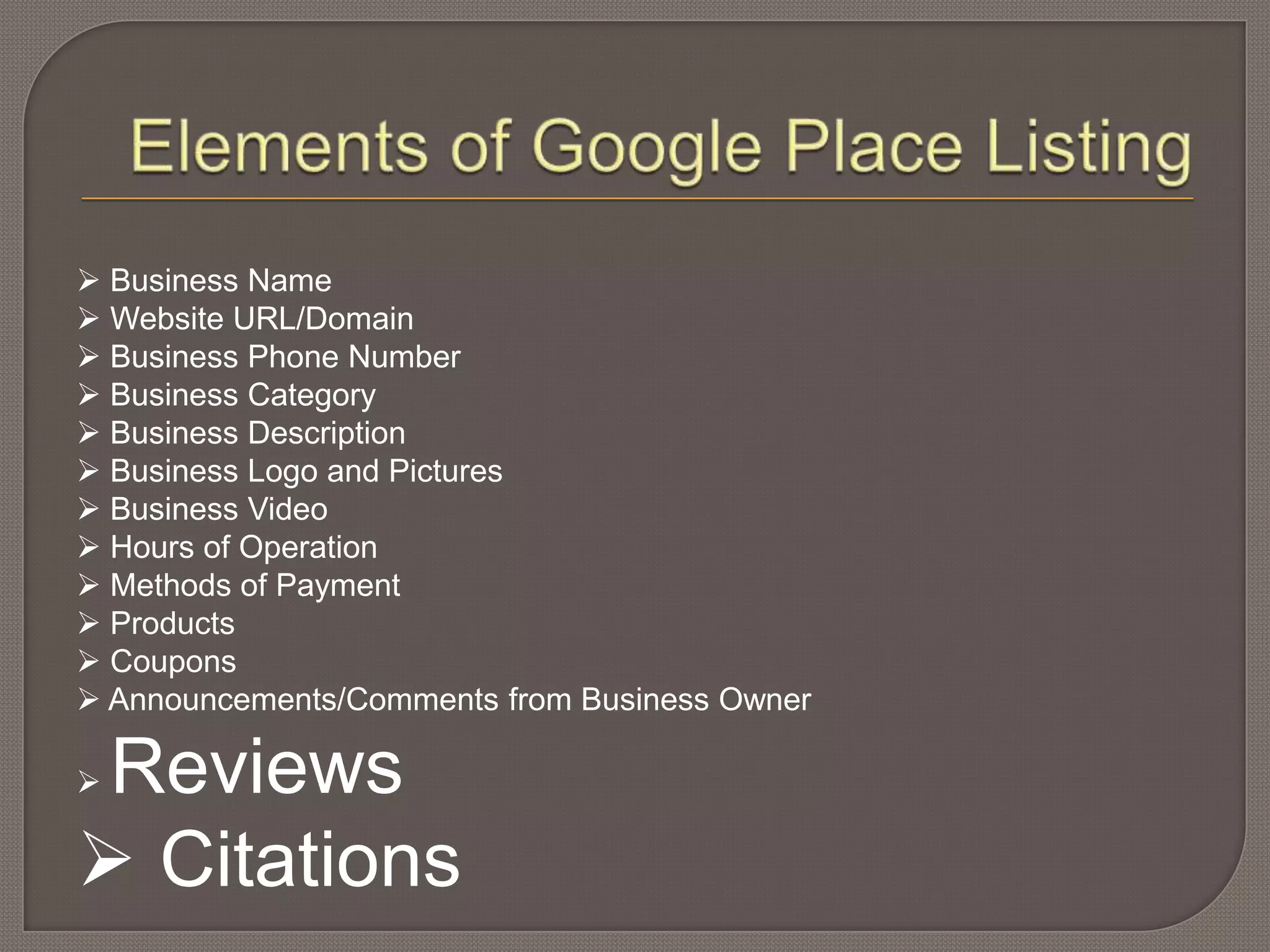 Listen to Your Consumers!79% of U.S. respondents said they used the internet to find local businesses in the past year.71% of online consumers consulted local business reviews at least occasionally, with 22% saying they do so regularly.55% of U.S. consumers say they trust a local business more after reading positive online reviews.67% say they value online reviews as much as word-of-mouth recommendations.Source:  Bright Local Survey, Fall 2010