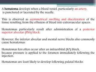 Extravascular Injection Local and systemic complications of local anesthesia | PPTX