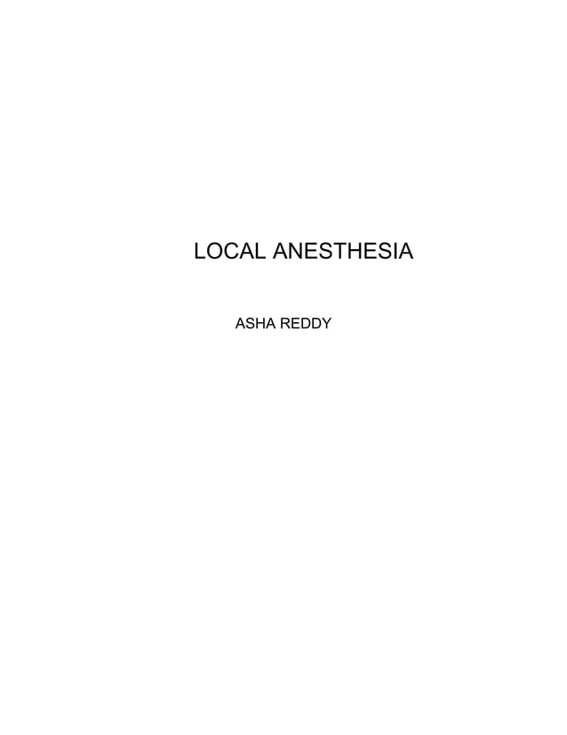 Local anesthesia PDF
