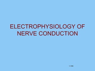 1 /1031 /103
ELECTROPHYSIOLOGY OF
NERVE CONDUCTION
 