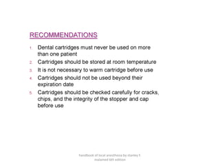 handbook of local anesthesia by stanley F.
malamed 6th edition
 