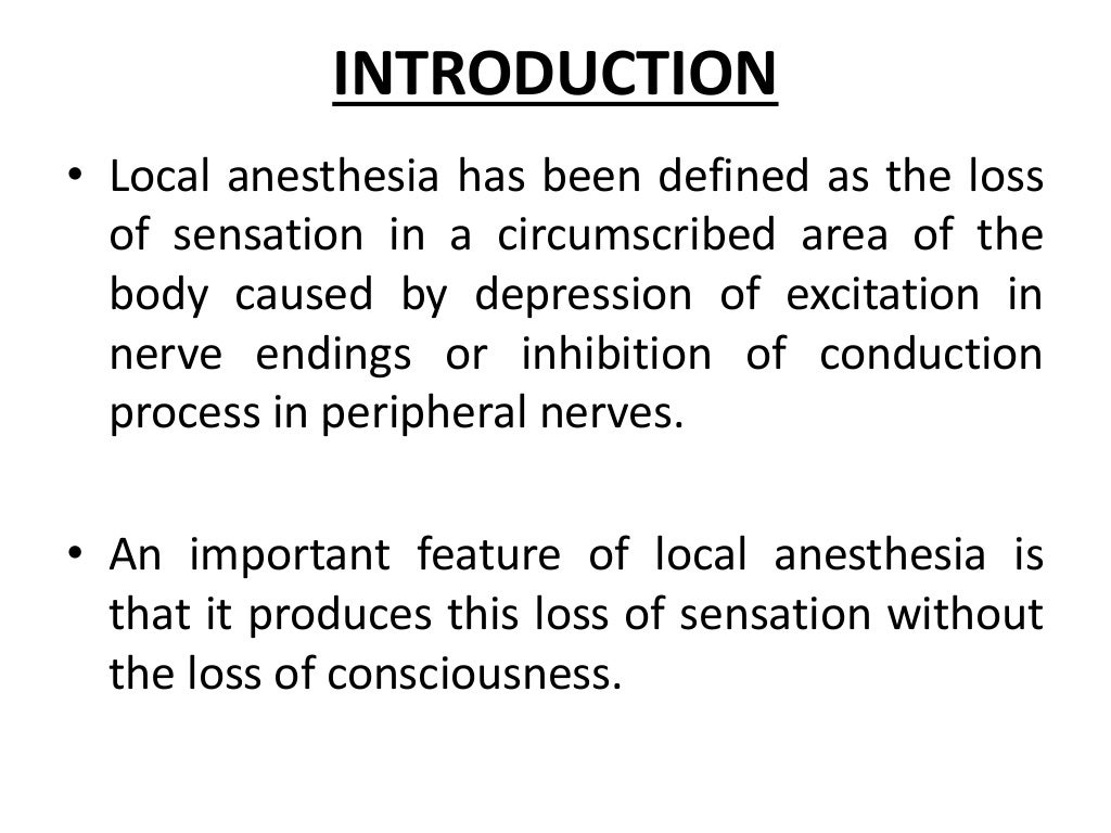 Local anesthesia ppt