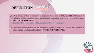 local anesthesia seminar in oral and maxillofacial surgery | PPTX