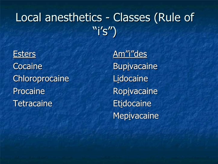 Local Anesthetics