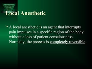 Local anesthetics (VK) | PPT