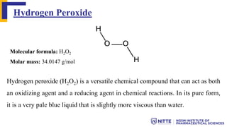 H2o2 Reducing Agent Local anti-infective agents | PPTX