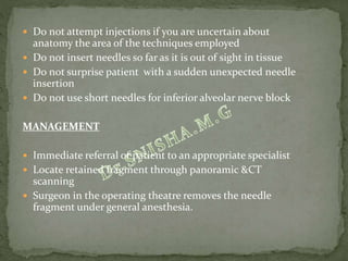 Local complications of Local Anesthesia | PPTX