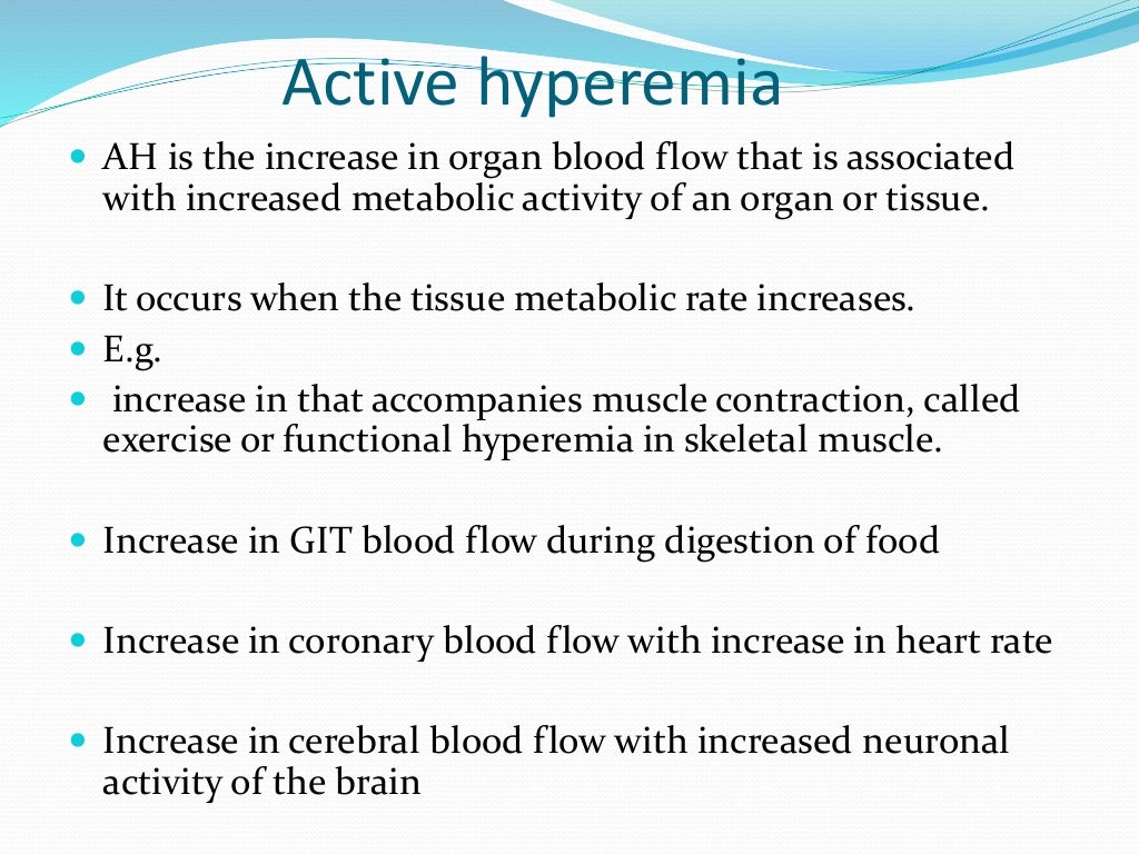 Local control of blood flow