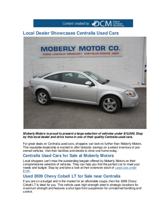 Local Dealer Showcases Centralia Used Cars