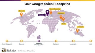 Our Geographical Footprint
Czech Republic Canada
Sweden
Headquarter
Pakistan Australia India
Conﬁdential and Proprietary
 