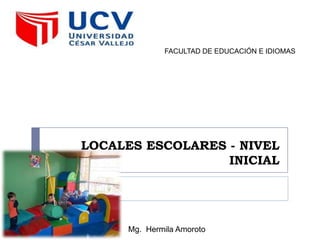 LOCALES ESCOLARES - NIVEL
INICIAL
FACULTAD DE EDUCACIÓN E IDIOMAS
Mg. Hermila Amoroto
 