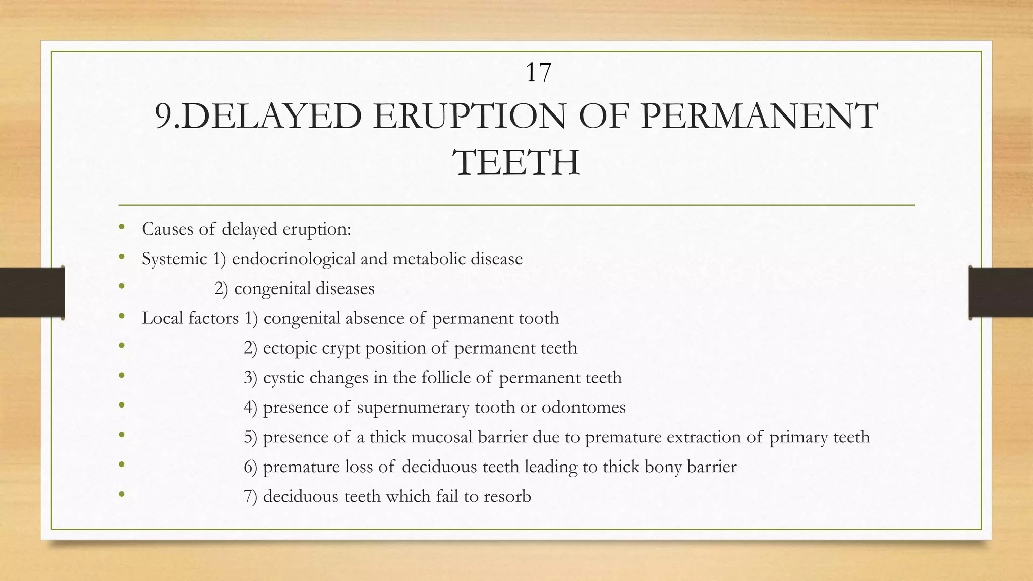 Local factors in etiology of malocclusion | PPTX