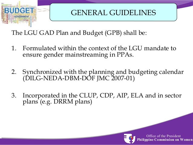 local gad planning budgeting budgeting calendar