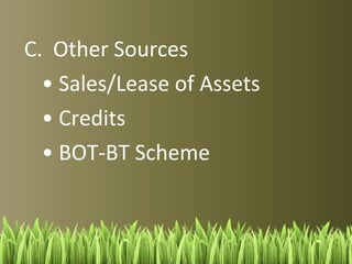 E. On Tourism: 
1.Tourism facilities and other tourist 
attractions, 
2.Acquisition of equipment 
3.Regulation and supervision of business 
concessions, 
4.Security services for such facilities 
 