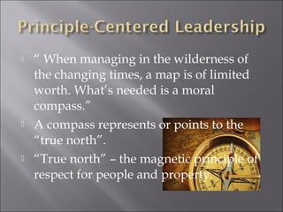 Excerpts from the Article of: 
STEPHEN R. COVEY 
1990 
 