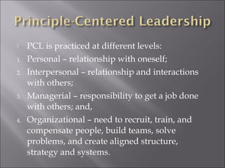  “ When managing in the wilderness of 
the changing times, a map is of limited 
worth. What’s needed is a moral 
compass.” 
 A compass represents or points to the 
“true north”. 
 “True north” – the magnetic principle of 
respect for people and property. 
 