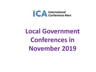 Local Government
Conferences in
November 2019
 