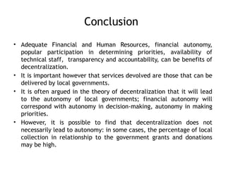 Comprehensive Overview of Decentralized Local Governance and Its Impact ...