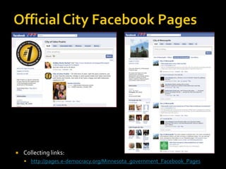  City of
Minneapolis
provides “toolkit”:
 Home page CMS
 Map, Picture,
Pages with Links
 E-Newsletter
 Date Book
 