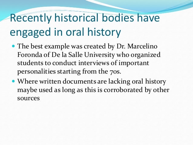 Oral history essay