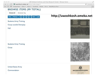 http://uwoshkosh.omeka.net
 
