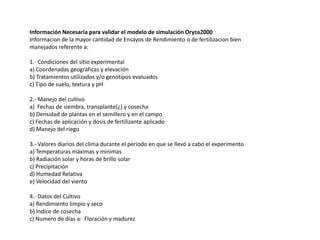Localidades de evaluacion y sistemas regionales de ensayos