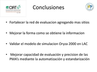 Localidades de evaluacion y sistemas regionales de ensayos