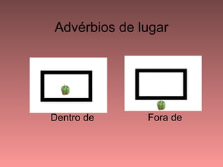 Advérbios de lugar




Dentro de     Fora de
 