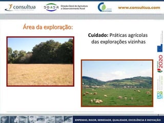 Área da exploração:
Cuidado: Práticas agrícolas
das explorações vizinhas
 
