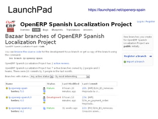 Localización Española de OpenERP - Funcionalidad y Estado (2011) Slide 11