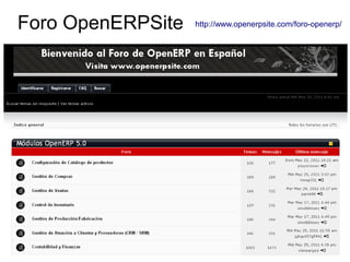 Foro OpenERPSite   http://www.openerpsite.com/foro-openerp/
 