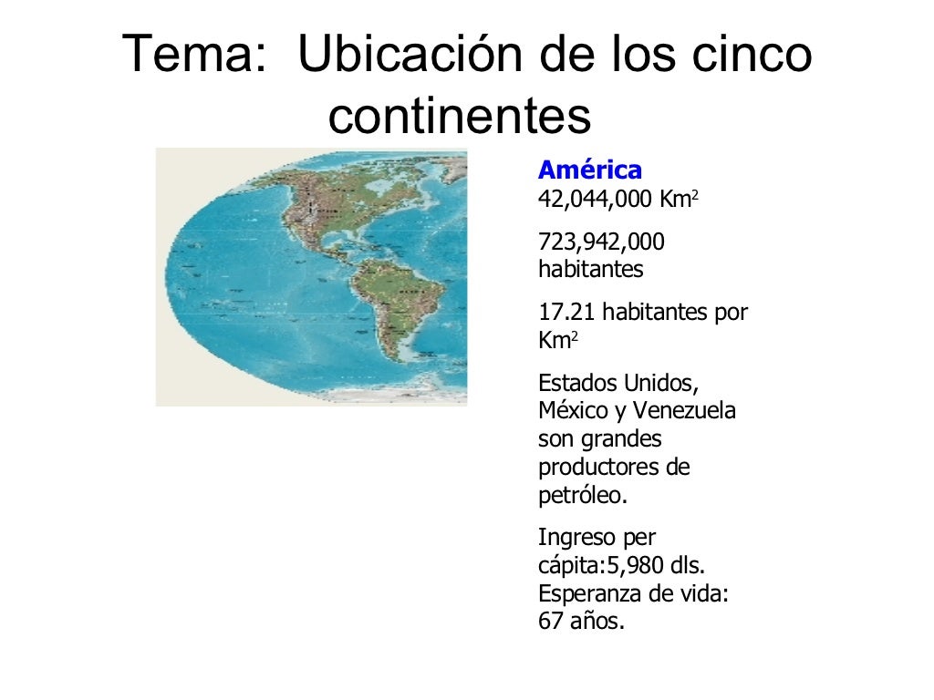LOCALIZACION DE LOS CONTINENTES