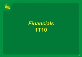 Financials
   1T10



             29
 