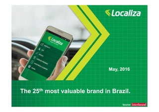 May, 2016
The 25th most valuable brand in Brazil.
Source:
 