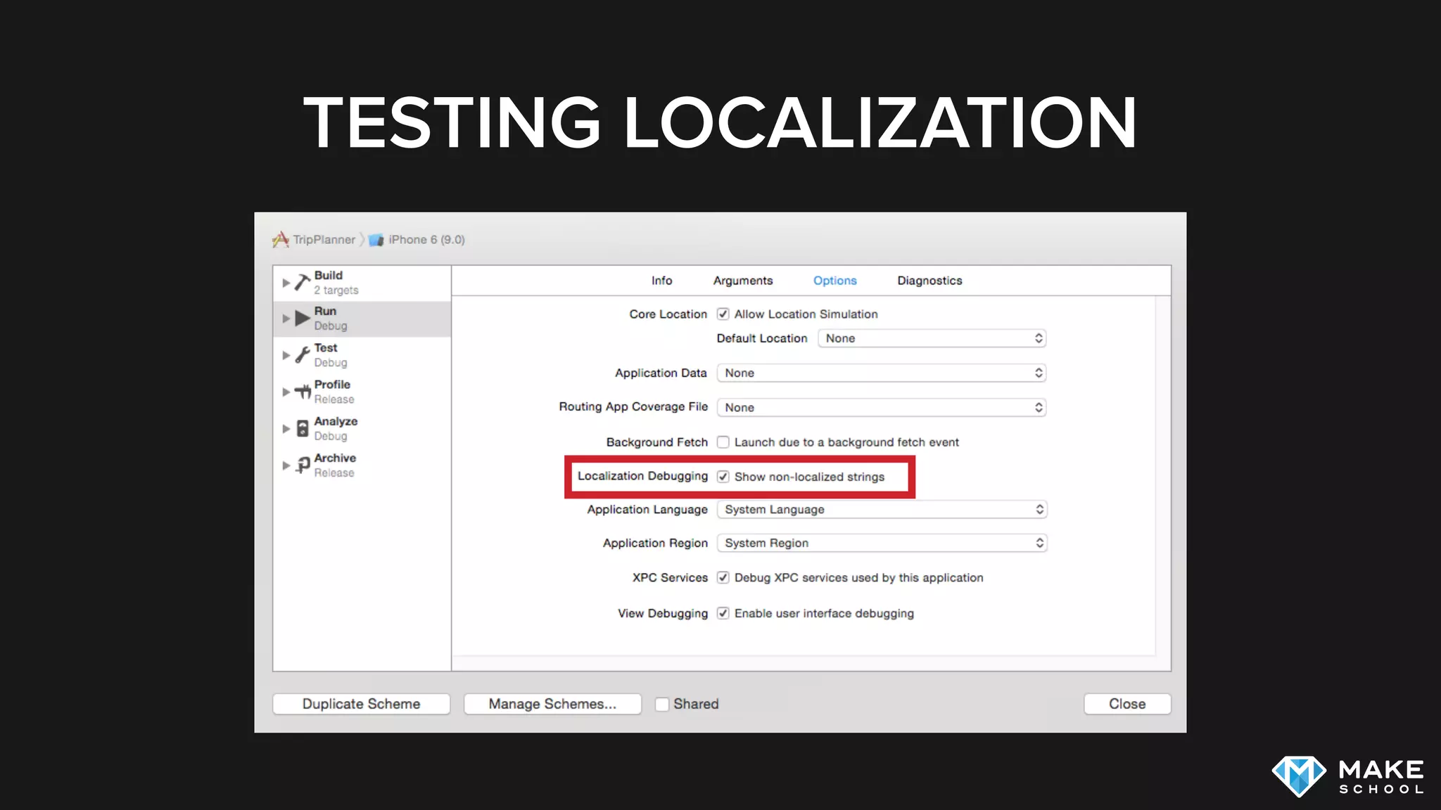 TESTING LOCALIZATION
 