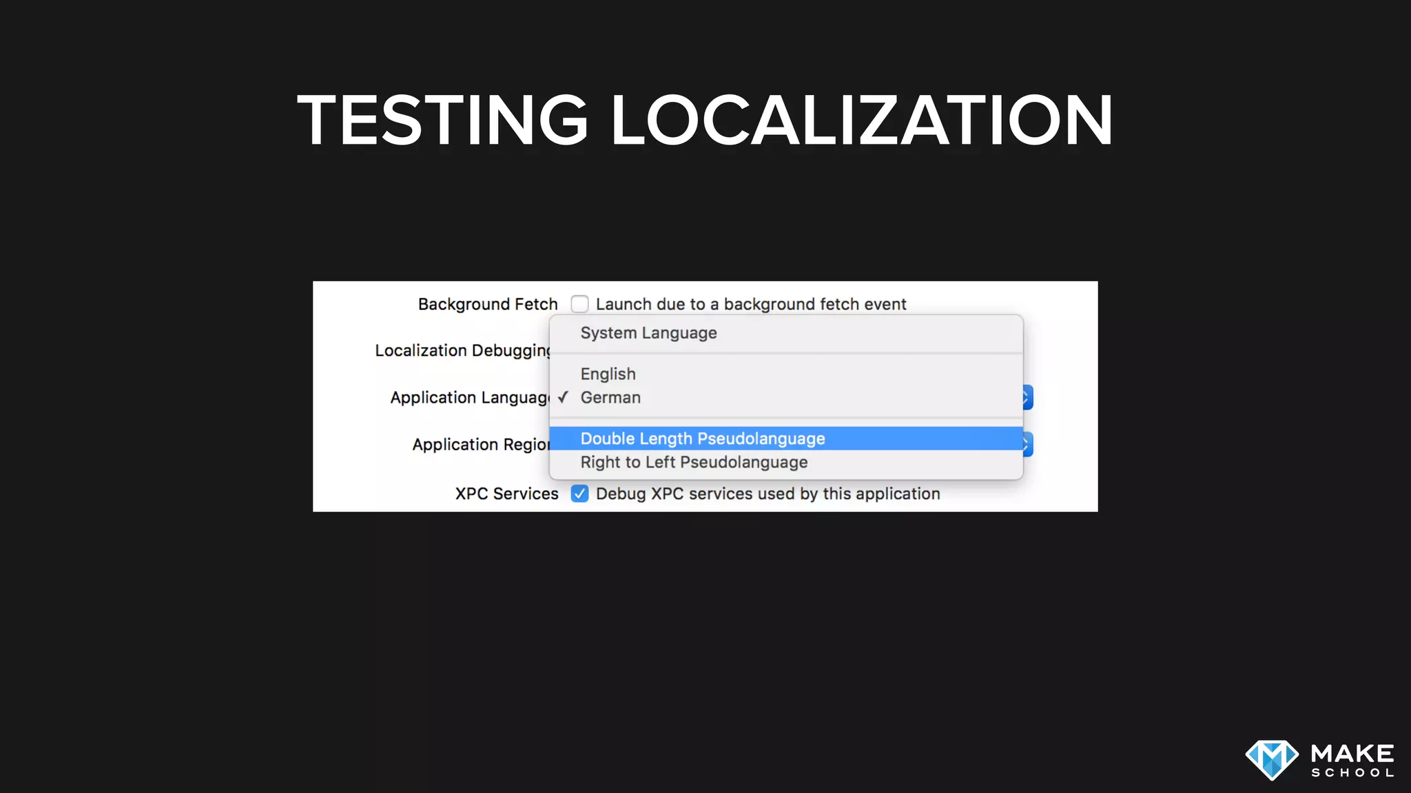 TESTING LOCALIZATION
 