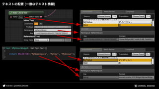 #UE4DD | @UNREALENGINE
テキストの配置 (一意なテキスト情報)
 