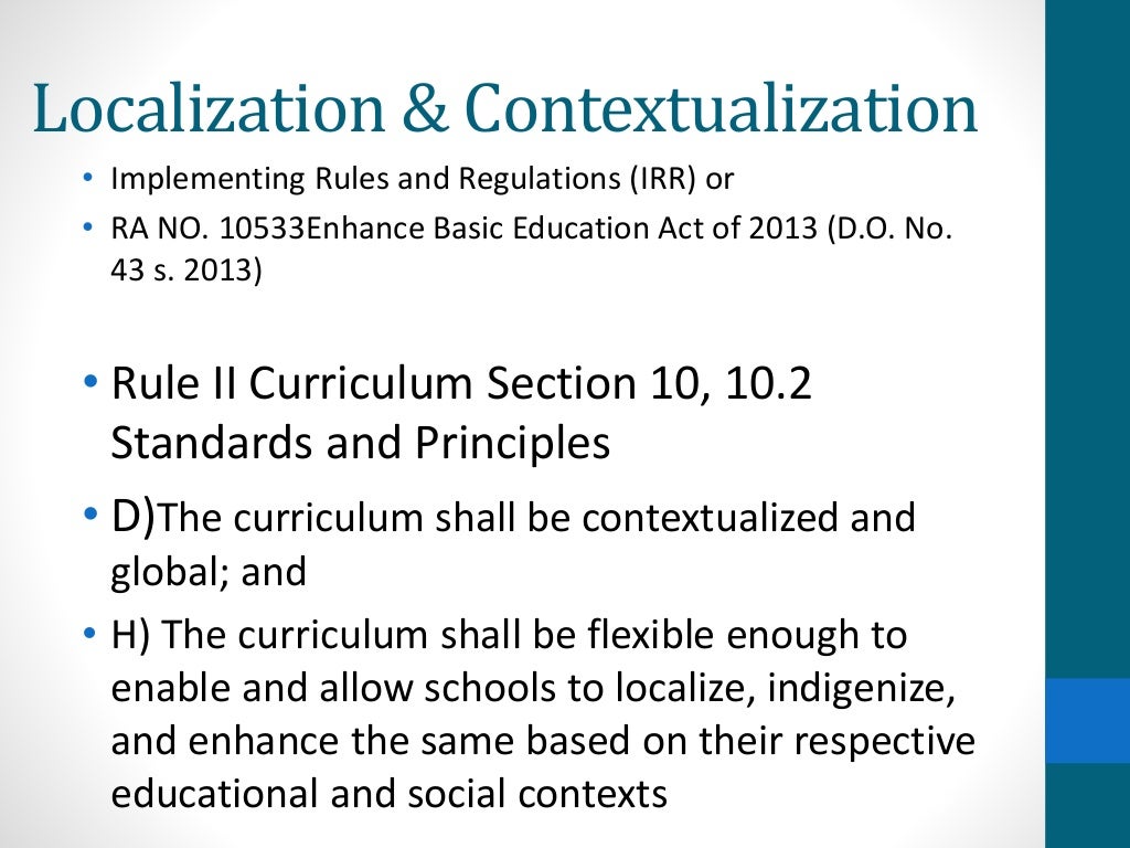 Localization & contextualization