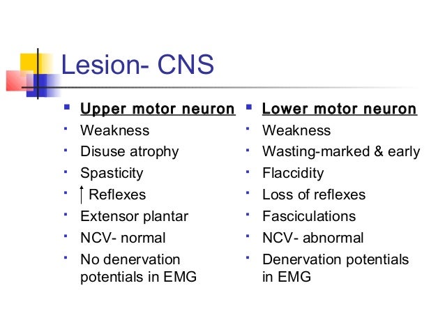upper motor neuron lesion