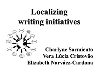 Localizing
writing initiatives


         Charlyne Sarmiento
        Vera Lúcia Cristovão
  Elizabeth Narváez-Cardona
 