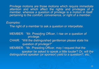 Privilege Motion local legislation edwin gan bohol during capacity building of Barangays.ppt