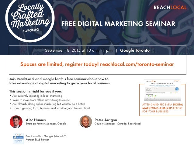 google and reachlocal invites you to a free digital marketing seminar free digital invites