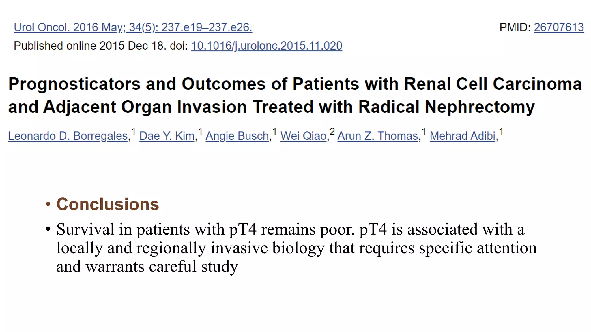 Locally advanced renal cell carcinoma RCC | PPTX
