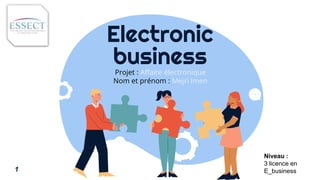 Electronic
business
Projet : Affaire électronique
Nom et prénom : Mejri Imen
Niveau :
3 licence en
E_business
1
 