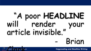 Let’s Play
Department of Education Copyreading and Headline Writing
- Brian
 