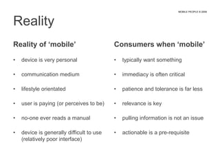 MOBILE PEOPLE © 2009SEARCH is a myth in mobile termsMobile is about FIND