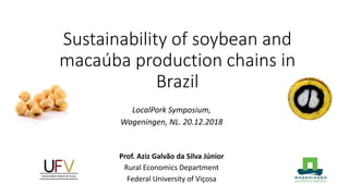Sustainability of soybean and
macaúba production chains in
Brazil
LocalPork Symposium,
Wageningen, NL. 20.12.2018
Prof. Aziz Galvão da Silva Júnior
Rural Economics Department
Federal University of Viçosa
 