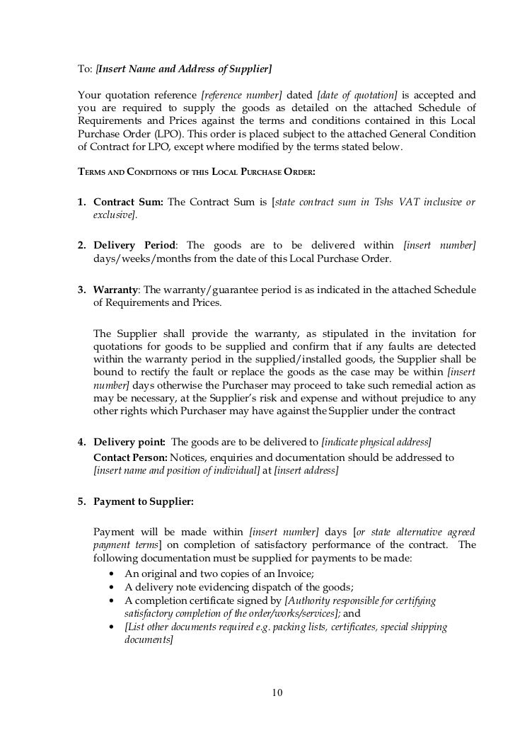 local purchase order lpo form4 local purchase orders