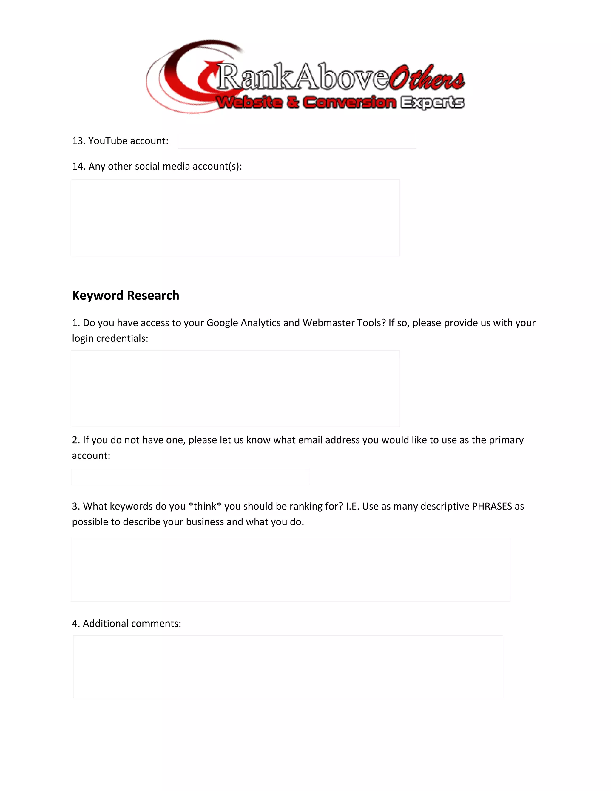 Local salvation questionnaire