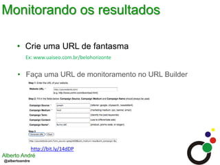 Monitorando os resultadosCrie uma URL de fantasmaEx: www.uaiseo.com.br/belohorizonteFaça uma URL de monitoramento no URL Builderhttp://bit.ly/14dDP